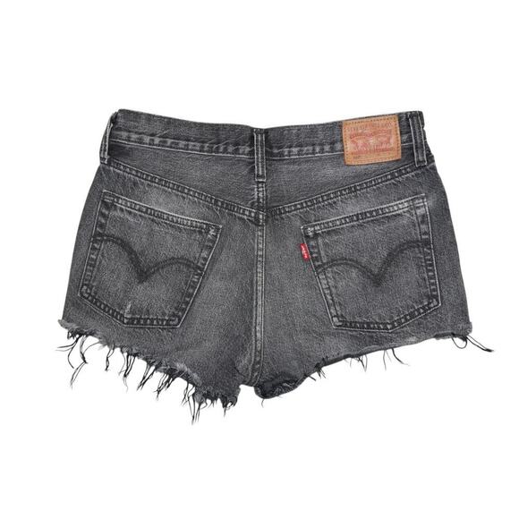 1Levi's 501 High Rise Black Denim Cutoff Shorts – Size 28 - Picture 6 of 7